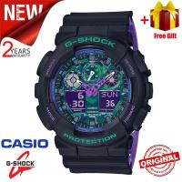 ราคา 2026 G-Shock GA-100 Chameleon นาฬิกาสปอร์ต GA100 สําหรับผู้ชายพร้อมไฟ LED 100BL-1ADR กันน้ํา V846 (42076493173)