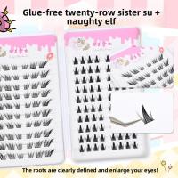 ราคา กาวฟรีขนตา 20 แถวคลัสเตอร์เดี่ยว Sodaji Naughty Elf Segmented Eyelash Book 140 Clusters กาวฟรี False Eyel (43456342039)