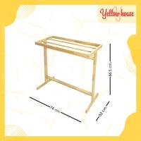 ราคา YellowHouse ราวตากผ้า แขวนผ้า พาดผ้า ไม้ยางพารา รุ่น 4เส้น ขอบเหลี่ยม (23364059780)