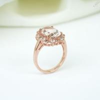 ราคา แหวน Morganite OV ล้อม White Sapphire ชุบโรสโกลด์ Morganite OV ring surrounded by White Sapphires, Rose Gold plated (40820964267)