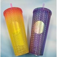 ราคา เซ็ทแก้ว Starbucks Bling Pink and Yellow Cold Cup 24oz + Starbucks Bling Purple Swirl Cold Cup 24oz (17266768925)