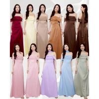 ราคา ชุดไปงานแต่ง ชุดออกงาน ชุดราตรี ชุดเดรสเปิดไหล่ N308 กระโปรงยาว พร้อมส่ง S M L XL 2XL งานแต่งงาน (49803609511)