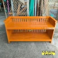 ราคา SLK ชั้นวางรองเท้า2ชั้นไม้สัก ชั้นวางรองเท้า 94.5*36.5 สูง 50 ซม. ชั้นเก็บของ สีย้อมเงาไม้สัก Shoe rack. จัดส่งฟรี (19689668347)