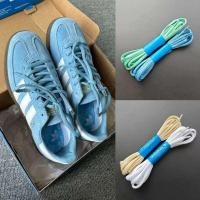 ราคา สายเชือกรองเท้า เชือกรองเท้า เหมาะสําหรับ Adidas Shoelaces spezial รองเท้าผ้าใบ Blue t-Head Shoelaces Light Blue Beige ครึ่งวงกลมเชือกผูกรองเท้าเชือก (40152245739)