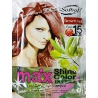 ราคา แชมพูเปลี่ยนสีผม Solbol Brown Red สมุนไพรย้อมผม ปิดผมขาว - สีน้ำตาลแดง Max Shine Color Hair Darkening Shampoo (2282097873)