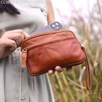 ราคา 【2015 -2025】 Retro handmade กระเป๋าสตางค์หนังแท้ผู้หญิง cowhide กระเป๋าคลัทช์ผักกระป๋องหนังกระเป๋าโ (56403431901)