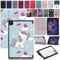 ราคา Coloured Drawing Flip Case Samsung Galaxy Tab A8 10.5 Inch 2021 SM-X200 X205 Ultra-thin Shockproof Fold Stand Tablet Cover (20673561020)