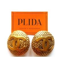 ราคา CHANEL Vintage Big CC Gold Earrings (2863) (25102506010)