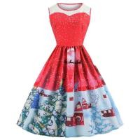 ราคา คริสต์มาสพรรคชุดผู้หญิงแขนกุดสไตล์ย้อนยุคลูกไม้รอบคอแกว่งขนาดใหญ่ชุดปีใหม่พรรคชุด (50153127534)