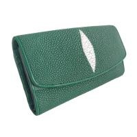 ราคา กระเป๋าสตางค์ผู้หญิงใบยาว สไตล์ 3 พับเลดี้ หนังปลากระเบนแท้ สีเลือกได้ กระเป๋าเงินหนังปลากระเบน เม็ดปลาสวย หนังแท้100% (2279279745)