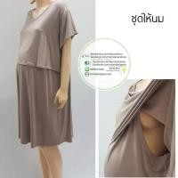 ราคา ชุดคลุมท้อง/ชุดให้นม แบบเปิดหน้า ผ้าเรย่อนสแปนเด็กซตัวท็อป ไซส์ใหญ่ อก44นิ้ว ยืดได้อีก งานไทย เย็บเนี๊ยบ ผลิตเองขายเอง (6644268035)