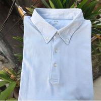 ราคา [Big Size] เสื้อโปโล UNIQLO AIRism Baby Blue (4XL) (26523048639)