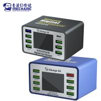 ราคา Mechanic ICharge 8A 8C Fast Charger 8 พอร์ตสําหรับโทรศัพท์มือถือ Ipad ชาร์จ LCD Dsplay สนับสนุน QC 3.0 Smart Charge (19480967324)