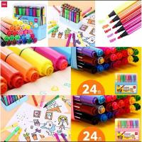 ราคา 24สี 36สี สีเมจิกหัวปั๊ม เมจิกหัวแสตมป์ สีเมจิก2 in 1 พร้อมส่ง (5832960641)