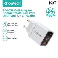 ราคา Choetech PD6052 GaN Dual Port USB Wall Charger Adapter Type A+C 35W (43455806741)