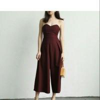 ราคา จั๊มสูทกางเกงขา 5ส่วน ทรงเกาะอก (1125337582)