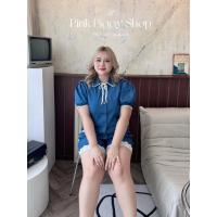 ราคา จั้มขาสั้น#งานป้ายยีนส์ยืดเนื้อดีมากๆแต่งอะไหล่ลูกไม้กระดุมเหล็กงานเนียบสุดๆไม่ตุงกีบไม่รั้งเป้ากระเป๋าหน้าใช้งานได้จริง (42650679695)