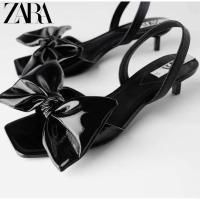 ราคา รองเท้ามีส้น New zara 2020 ของเเท้/หนังดำcolor black/size35-42 (6960897193)