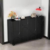 ราคา ตู้เก็บรองเท้า ตู้เก็บรองเท้าสไตล์ฝรั่งเศสเรียบง่ายทันสมัยสีดำ ตู้เก็บของติดผนัง (25697805765)