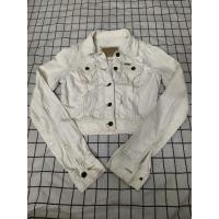 ราคา ครอปยีนส์สีขาว แต่งลายขาดๆ กระดุมครบ สภาพดี ป้าย Hollister CO (52903535508)