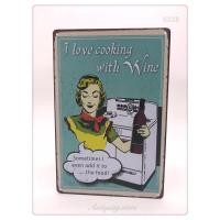ราคา แผ่นป้ายสังกะสี Cooking with wine (1646126831)