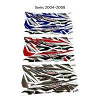 ราคา สติ๊กเกอร์ Sonic 2004-2008 sticker เฟรมรถ โซนิคใหม่ สีน้ำเงิน-ดำ, สีแดง-ดำ, สีเงิน-ดำ สวย มอเตอร์ไซค์ Motorcycle (26580876243)
