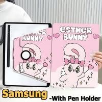 ราคา เคสฝาพับ ซัมซุง Tab case For Samsung Galaxy Tab S7 S8 S9 S6 lite S10+ S7FE S9FE S9FE+ A8 A9 A9+ Galaxy Tab S8+ S9+ S7+ A7 lite เคสหมุนได้360 Case Samsung Esther Bunny เคส Galaxy (27470161076)