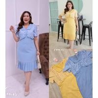 ราคา เดรสสาวอวบลายสก็อต แต่งโบว์น่ารักหวานละมุน ใส่ทำงาน เที่ยวคาเฟ่ ใส่ถ่ายรูปสวยๆลงโซเชี่ยล ลุคคุณหนูเกาหลี น่ารัก พลัสไซส์ (25028297988)