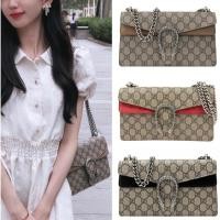 ราคา Gucci/Dionysus/หัวเข็มขัดหัวเสือ/โซ่/ผ้าใบและหนัง/กระเป๋าสะพาย/ของแท้ 100% (27204557165)