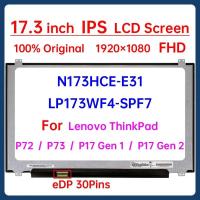 ราคา 17.3 "แล็ปท็อปหน้าจอ LCD N173HCE-E31 LP173WF4-SPF7 สําหรับ Lenovo ThinkPad P72 P73 P17 Gen 1 Gen 2 จอแสดงผล Matrix แผง FHD 1920x1080 (51750674833)