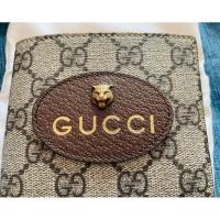 ราคา GUCCI GG SUPREME มือสองผ้าใบ double G พิมพ์หัวเสือพับกระเป๋าสตางค์คลิปสั้นกระเป๋าสตางค์กระเป๋าสตางค (24836845440)