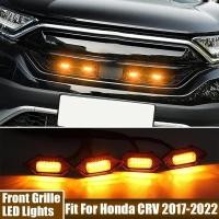 ราคา ไฟ LED รถ 4 ชิ้นกระจังหน้าไฟ LED ไฟเตือนความปลอดภัยสําหรับ Honda CRV 2017-2022 รถอุปกรณ์เสริม LED สัญญาณโคมไฟ (41801240043)
