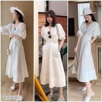ราคา Maxi Dress แม็กซี่เดรสสีขาวยาว (6451606816)