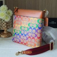ราคา แท้ พร้อมส่งCOACH CA232 KITT MESSENGER CROSSBODY IN RAINBOW SIGNATURE CANVAS (23852842169)