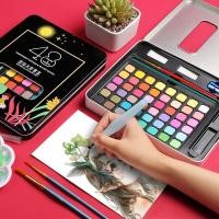 ราคา ชุดระบายสีน้ำ สีน้ำก้อน 36 48 60 สี มาพร้อม ปากกาพู่กันน้ำแบบเติม ดินสอ พู่กัน กระตุ้นจินตนาการของเด็กๆ Art Paints (25674689649)