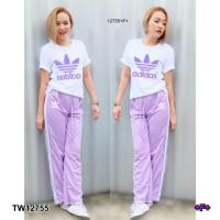 ราคา Set 2 ชิ้น เสื้อยืดแขนสั้น ผ้าคอตตอนสกรีนลายแบรนด์ดัง + กางเกงขายาว ผ้าวอร์มเนื้อดี (7339907838)