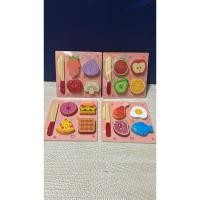 ราคา พร้อมส่ง หั่นผัก หั่นผลไม้ เป็นแม่เหล็ก งานไม้ ของเล่นไม้ Montessori (29940523153)