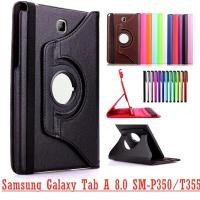 ราคา For Samsung Galaxy Tab A 8.0 SM-P350 P355 w / S Pen Flip Leather 360 Rotating Stand Smart Shockproof Tablet Case Cover (2136797499)