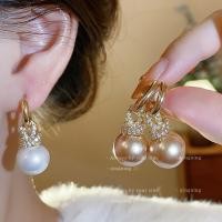 ราคา ต่างหูมุกเทียม electroplated zircon ดีไซน์ retro elegant สไตล์หรูหราสำหรับคนทันสมัย (44027305511)