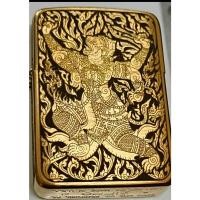 ราคา Zippo Replica Brass 1941 ของแท้ สีทองด้าน ยิงเลเซอร์ ลายหนุมาน 4 กร 5 ด้าน (24854654351)