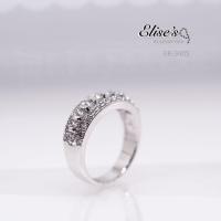 ราคา ER-3405 แหวนเพชร CZ หน้าเพชรเรียงสามแถว หน้าเพชรเต็มนิ้ว เคลือบทองคำขาวแหวนเกาหลี ของมีจำกัด ไซด์ 52 ไซด์เดียว แหวนสวย (11309369084)