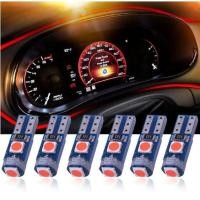 ราคา 6pcs หลอดไฟแดชบอร์ด CANBUS T5LED W1.2W 3030 3 LED DC12V สีขาวสีชมพูสําหรับติดรถยนต์ (3159434977)