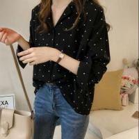 ราคา เสื้อเชิ้ตลายจุด แฟชั่นเกาหลี สีดำ (2606572132)
