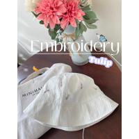 ราคา หมวกบักเก็ต ปักมือดอกทิวลิป สีม่วง ปักรอบใบ (28513432350)