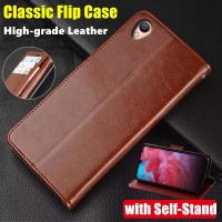 ราคา สําหรับ Sony Xperia Z1 L39H C6902 C6903 C6906 C6943 SO-01F SOL23 ของแท้หนังกระเป๋าสตางค์ Vintage พับกรณีป้องกัน Kickstand ผู้ถือบัตรฝาครอบ (58001666247)