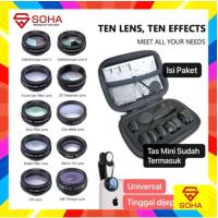 ราคา LNZ-005 10 IN 1 Universal LENS CAMERA HP FISHEYE MACRO WIDE TELE CPL Kaleidoscope Filter (26032215819)