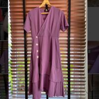 ราคา New เดรสงานป้าย HISO HISO สีชมพูอมม่วง (3411927851)