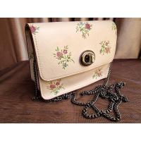 ราคา [Used] COACH 22553 BOWERY Beige Leather Metallic Floral Print XBody Clutch Msrp (8884834717)