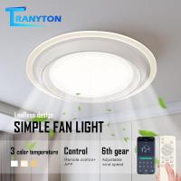 ราคา Ceiling Fan with Light โคมระย้าโคมไฟ ไฟพัดลม 6ระดับ โคมไฟพัดลม ไม่มีเสียงรบกวน มีรีโมทควบคุม 60W เปลี่ยนสีไฟได้ 3 สี (28693563229)