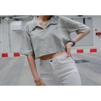 ราคา New เสื้อครอปผ้าลินิน ป้ายTorio (12017981405)